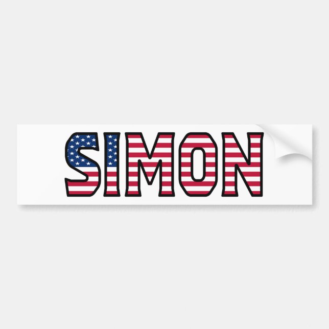Autocollant De Voiture Simon Nom Vorname USA Aufkleber Sticker Auto (Devant)