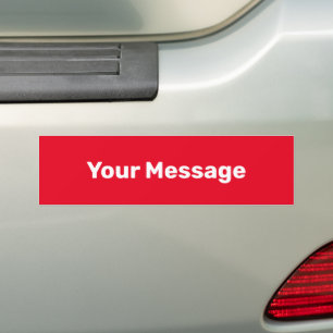 Autocollant De Voiture Simple Bright Red White Votre Modèle de texte de m