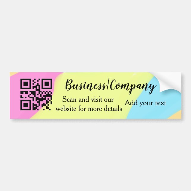 Autocollant De Voiture Simple entreprise site web code-barres QR ajouter  (Devant)