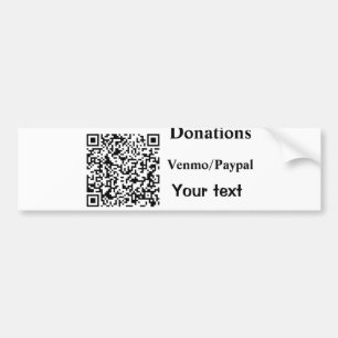 Autocollant De Voiture Simple minimal add barcode donations venmo paypal 