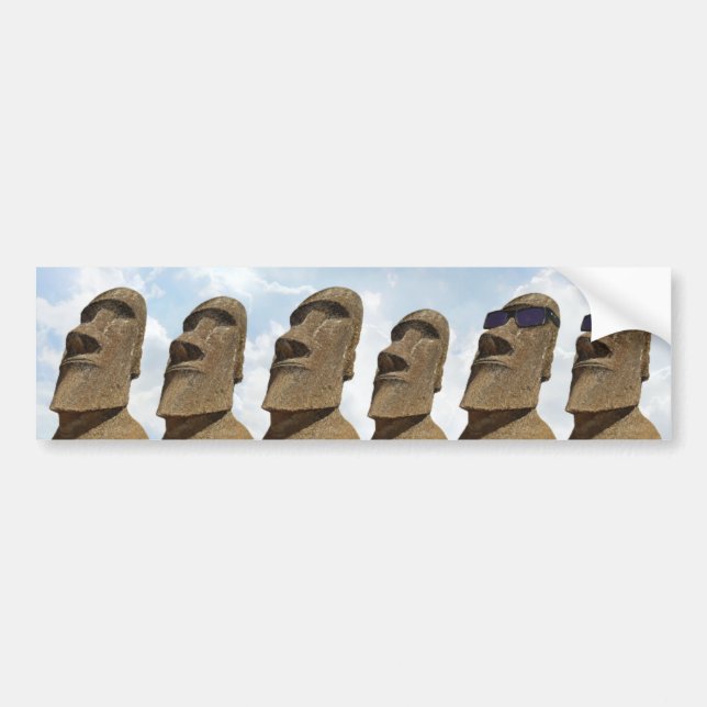 Autocollant De Voiture Six îles de Pâques Moai - adhésif pour pare-chocs (Devant)