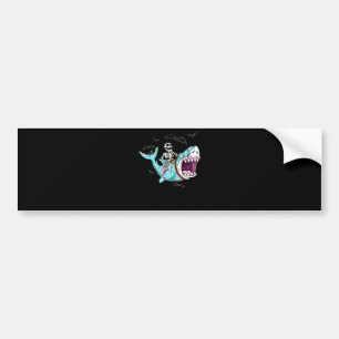 Autocollant De Voiture Skeleton équitation Zombie Shark Funny Halloween c