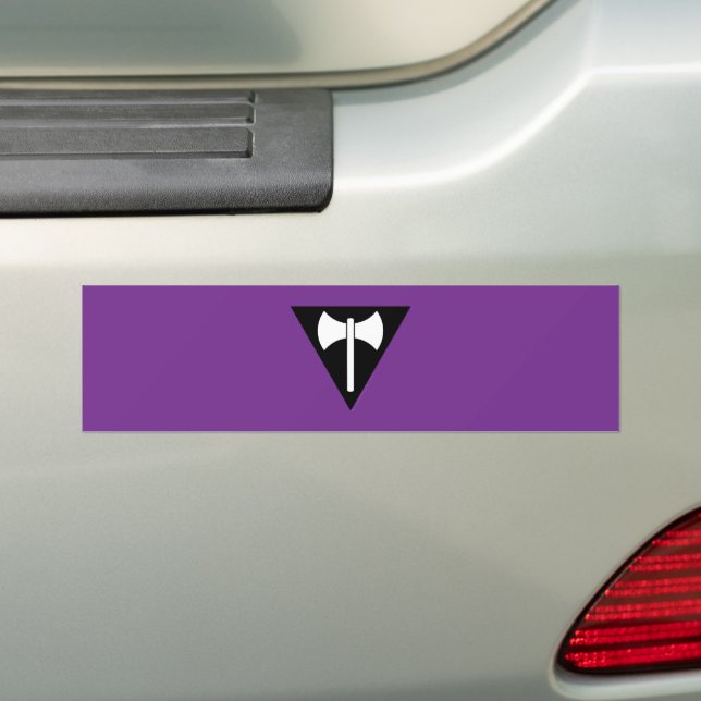 Autocollant De Voiture SlipperyJoe's Lesbian Pride flag Labrys ax triangl (En voiture)