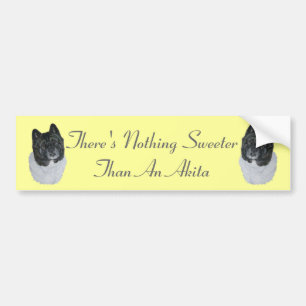 Autocollant De Voiture slogan de chien amusant photo akita noir et blanc