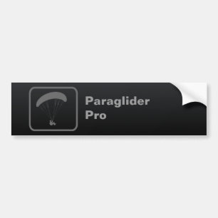 Autocollant De Voiture Slogan noir 'Paraglider Pro'