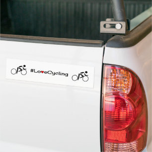 Autocollant De Voiture slogan vélo d'amour blanc