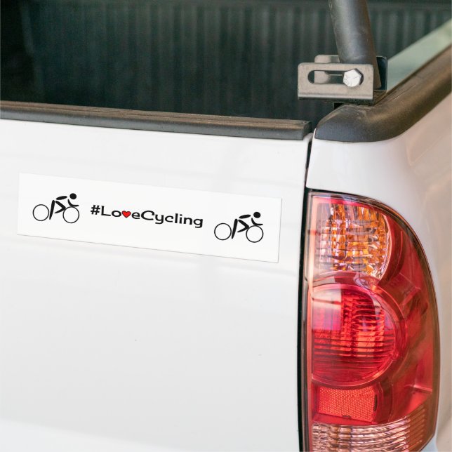 Autocollant De Voiture slogan vélo d'amour blanc (Sur camion)