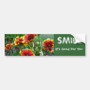 Autocollant De Voiture Smile Flowers