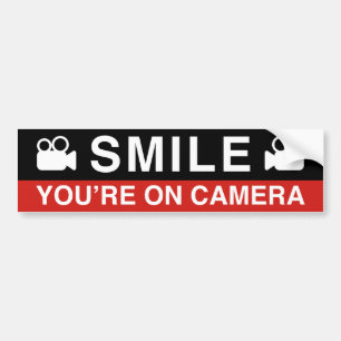 Autocollant De Voiture Smile You’re On Camera
