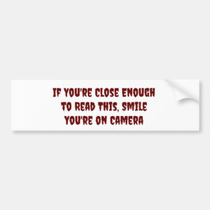 Autocollant De Voiture Smile you're on Camera for tailgaters