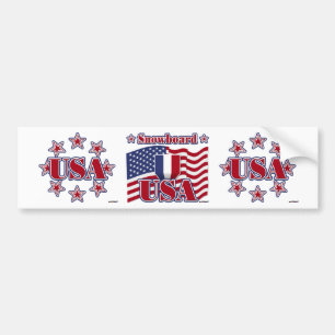 Autocollant De Voiture Snowboard USA