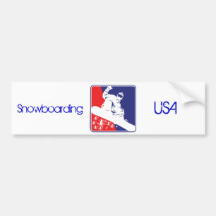 Autocollant De Voiture Snowboarding/USA