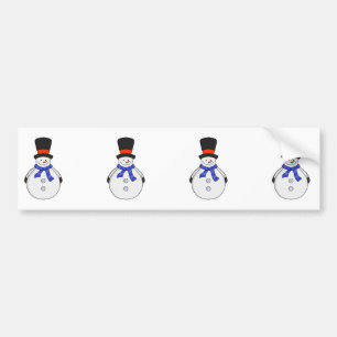Autocollant De Voiture Snowman avec chapeau supérieur