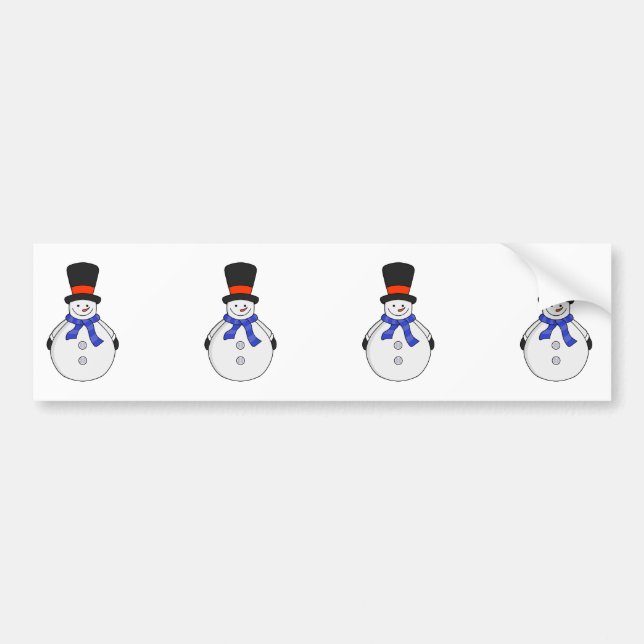 Autocollant De Voiture Snowman avec chapeau supérieur (Devant)