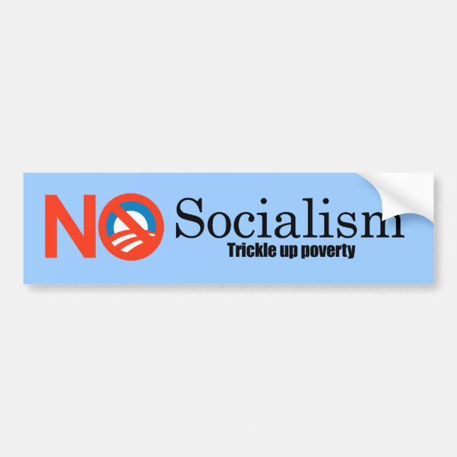 Autocollant De Voiture Socialisme - filet vers le haut de la pauvreté (Devant)