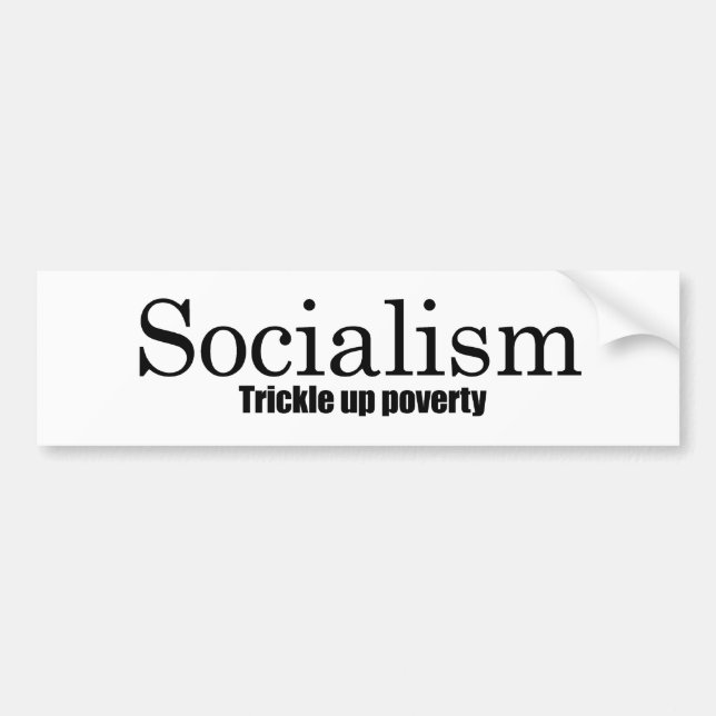Autocollant De Voiture Socialisme - filet vers le haut de la pauvreté (Devant)