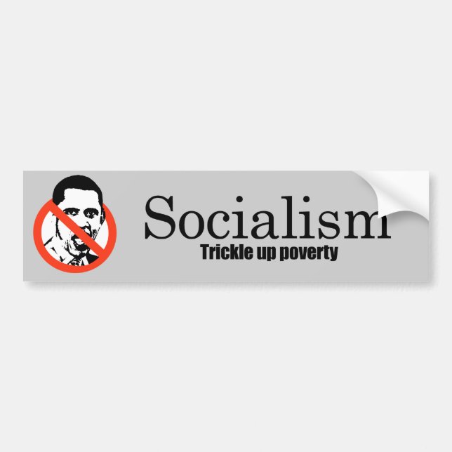 Autocollant De Voiture Socialisme - filet vers le haut de la pauvreté (Devant)