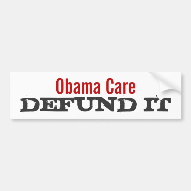 Autocollant De Voiture Soin Defund d'Obama il (Devant)