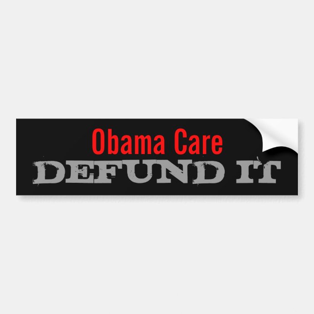 Autocollant De Voiture Soin Defund d'Obama il (Devant)