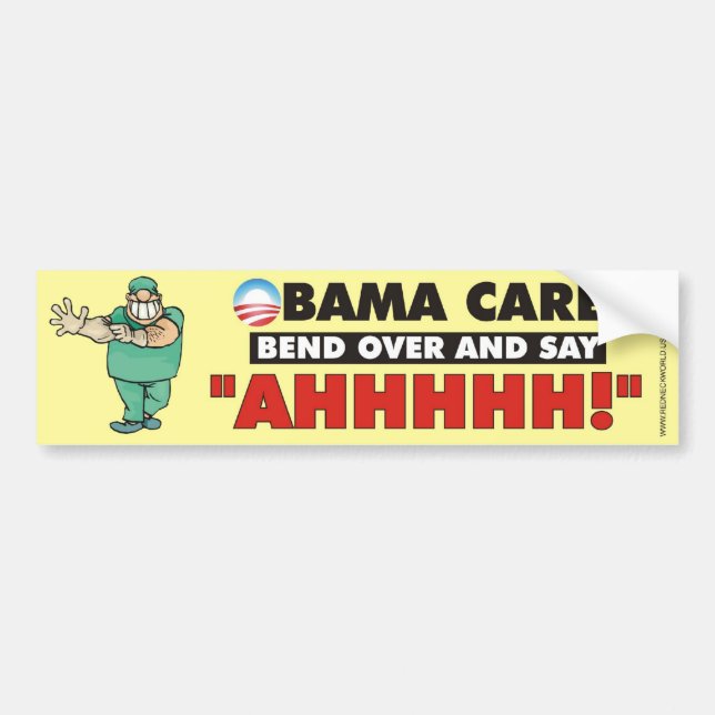 Autocollant De Voiture Soin d'Obama - pliez plus d'et dites AHHHHH (Devant)