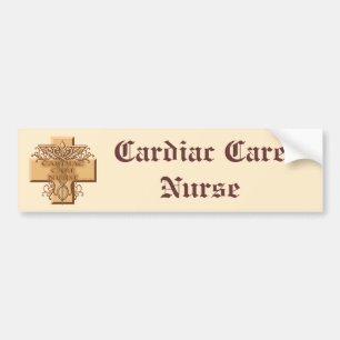 Autocollant De Voiture Soins cardiaques Infirmière Caduceus nom personnal