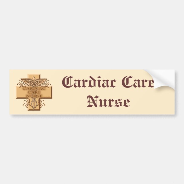 Autocollant De Voiture Soins cardiaques Infirmière Caduceus nom personnal (Devant)