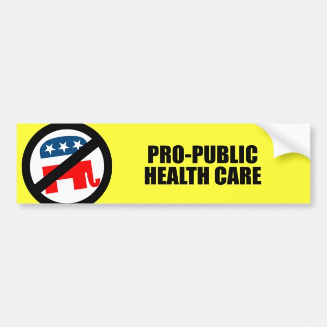 Autocollant De Voiture Soins de santé de Pro-Public (Devant)