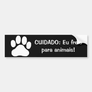 Autocollant De Voiture SOINS : Je freine pour les animaux !