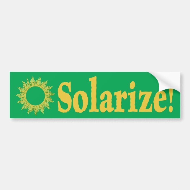 Autocollant De Voiture Solarize ! Adhésif pour pare-chocs à énergie (Devant)