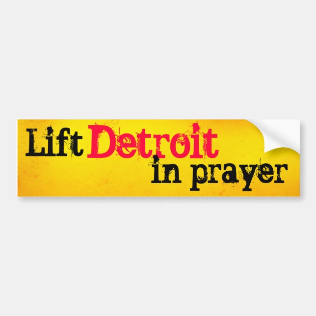 Autocollant De Voiture Soulevez Detroit dans la prière (Devant)