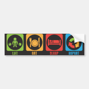 Autocollant De Voiture Soulevez mangent la répétition de sommeil -