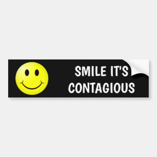 AUTOCOLLANT DE VOITURE SOURIRE LE TEXTE CONTAGIEUX
