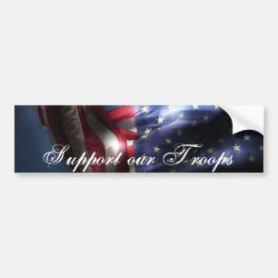 Autocollant De Voiture Soutenez notre Troops-U.S.A. Drapeau