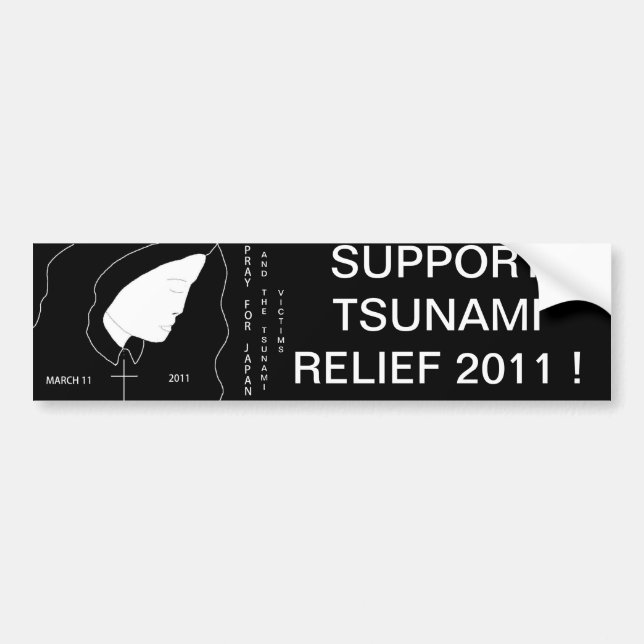 AUTOCOLLANT DE VOITURE SOUTENIR L'ALLÉGEMENT DU TSUNAMI (Devant)