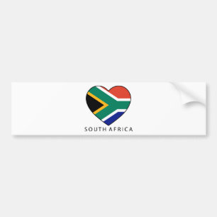 Autocollant De Voiture South Africa Heart with black SOUTH AFRICA