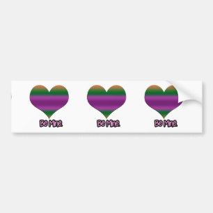 Autocollant De Voiture Soyez à moi Valentine Purple Stripe Coeur
