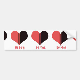 Autocollant De Voiture Soyez à moi Valentine Red Stripe Heart