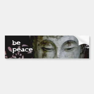 Autocollant De Voiture "Soyez la paix" Bouddha serein (noir/blanc)
