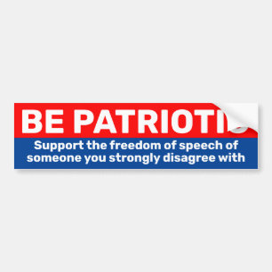 Autocollant De Voiture Soyez un soutien patriotique Liberté d'expression