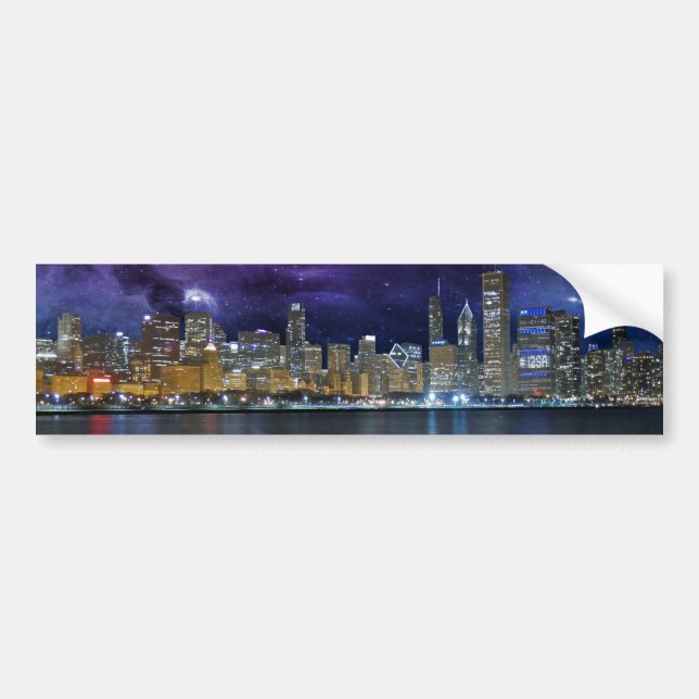 Autocollant De Voiture Spacey Chicago Skyline (Devant)