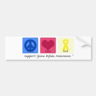Autocollant De Voiture Spina bifida de traitement d'amour de paix