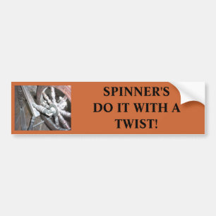 AUTOCOLLANT DE VOITURE SPINNINGWHEEL, FILEUR LE FONT AVEC UNE TORSION !