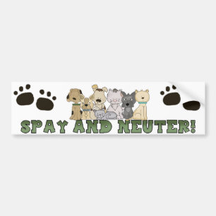 Autocollant De Voiture Spire et Neuter vos animaux Sticker pare-chocs