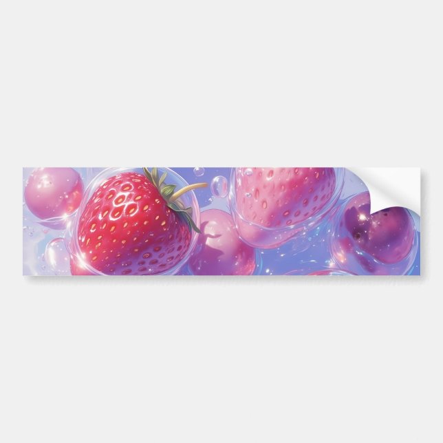 Autocollant De Voiture Splash de raisins de fraise (Devant)