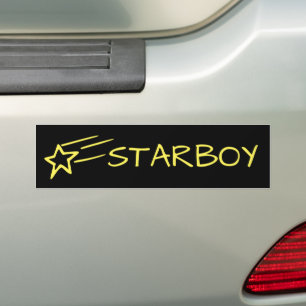 Autocollant De Voiture STARBOY and Shooting Star Customizable Yellow