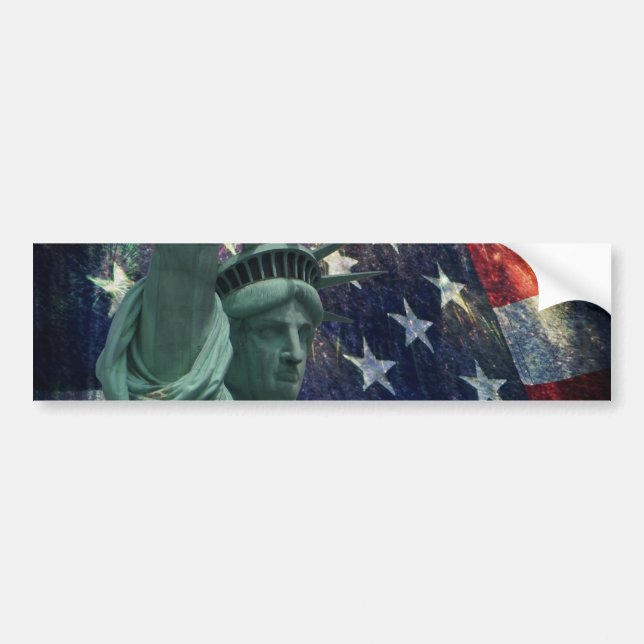 Autocollant De Voiture Statue de la Liberté et drapeau (Devant)
