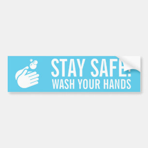 Autocollant De Voiture Stay Safe Wash Your Hands - Coronavirus & Flu