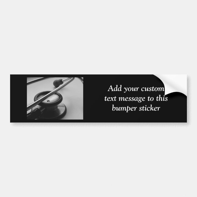 Autocollant De Voiture Stéthoscope Médicale, noir et blanc (Devant)