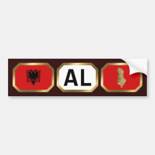 Autocollant De Voiture Stick pare-chocs Albanie Carte du drapeau
