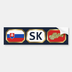 Autocollant De Voiture Stick pare-chocs Slovaquie - Carte du drapeau